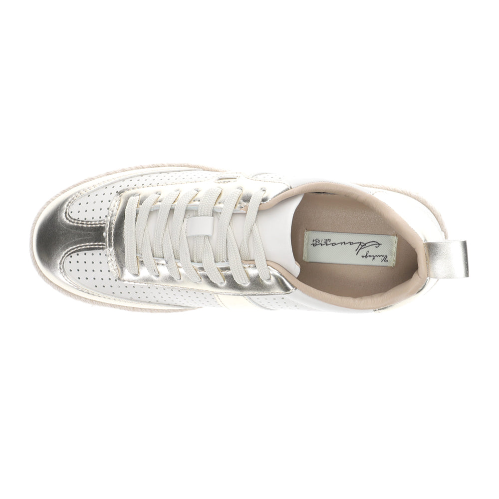 May Espadrille Metallic Lace Up Sneakers