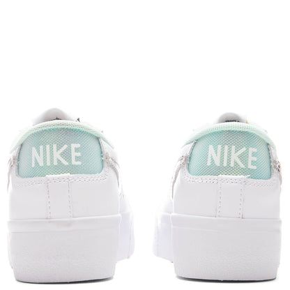 Women's Blazer Low Platform - White/Metallic Silver/Mint Foam