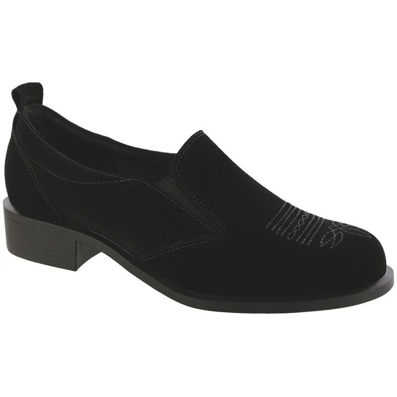 Women's Saddle Oxford Dress Shoe in Black Suede