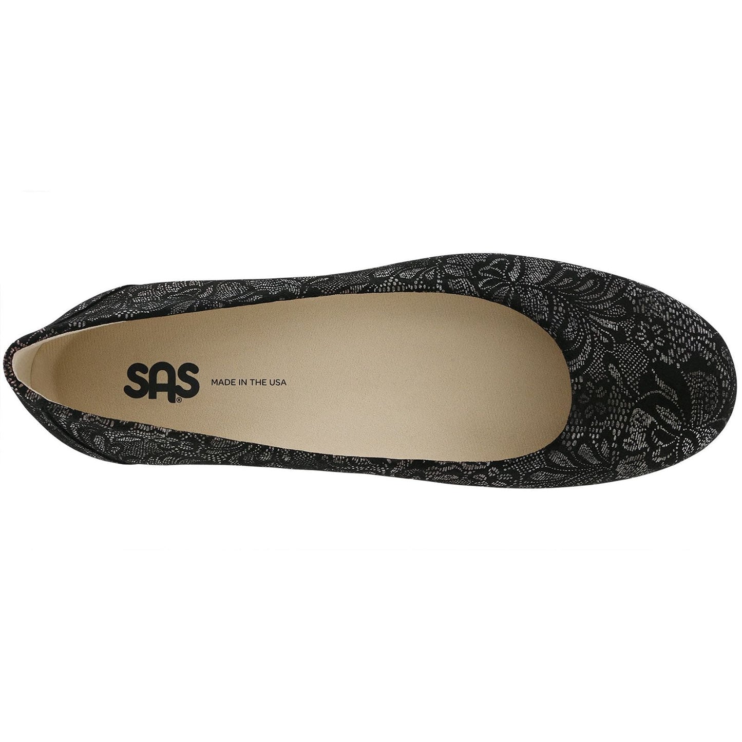Women's Scenic Ballet Flat in Black Lace