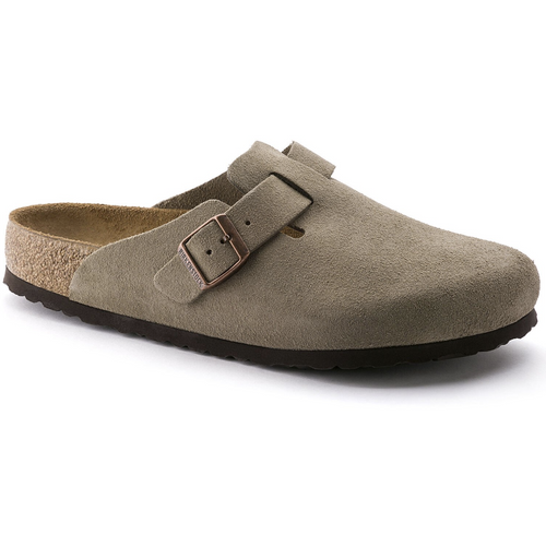 Boston Soft Footbed Suede Leather in Taupe