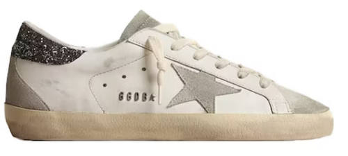 Golden Goose Super Star White Dark Grey Glitter (Women's)