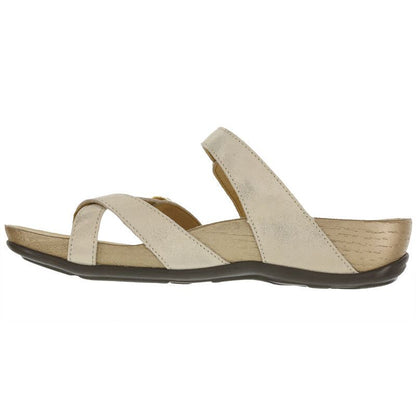 Women's Shelly Toe Loop Slide Sandal in Soft Gold