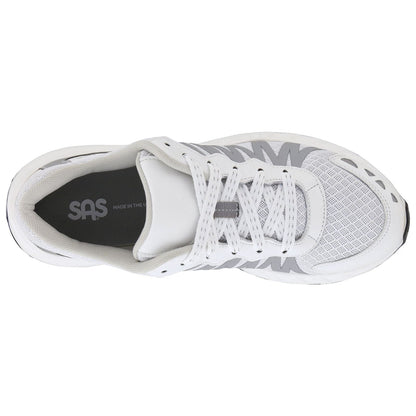 Women's Tempo Lace Up Sneaker in White / Silver