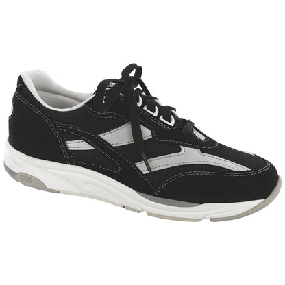 Women's Tour Mesh Lace Up Sneaker in Black / Silver