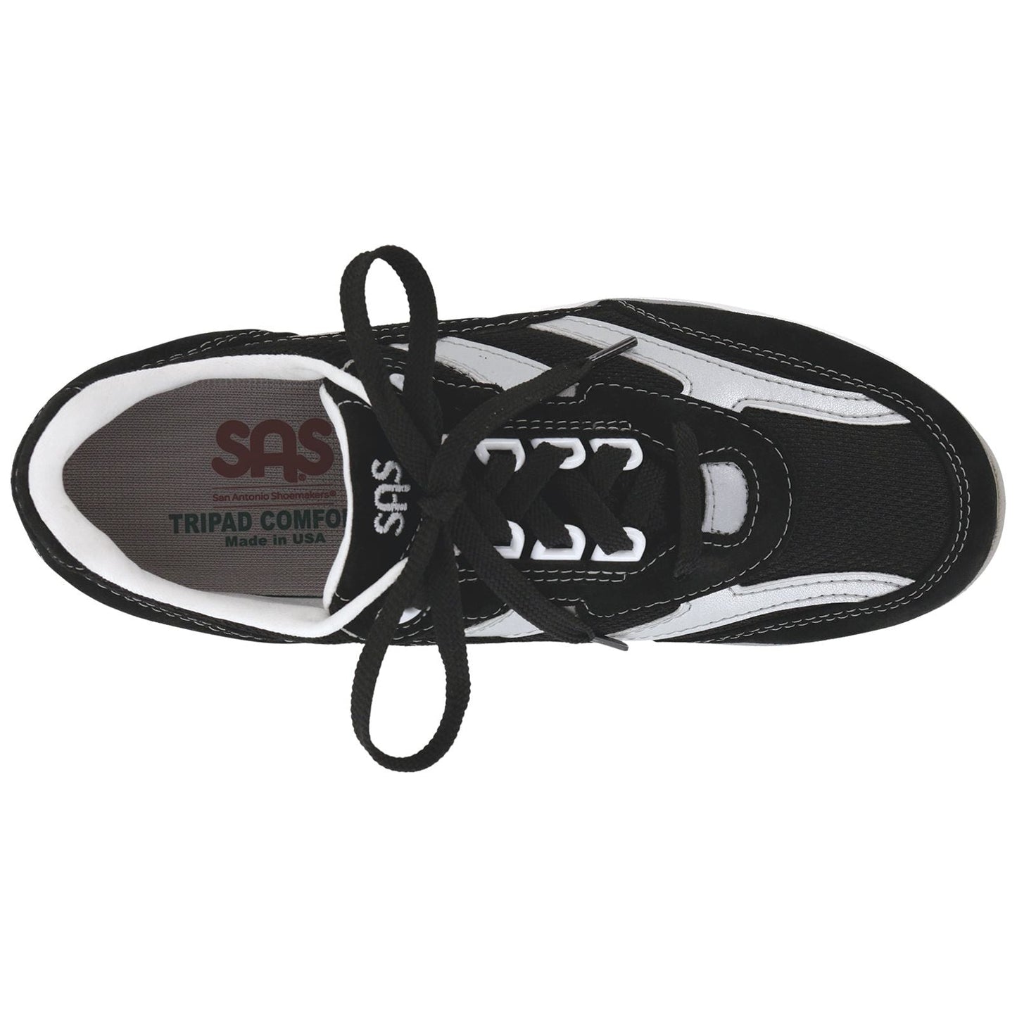 Women's Tour Mesh Lace Up Sneaker in Black / Silver