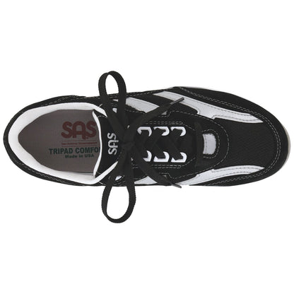 Women's Tour Mesh Lace Up Sneaker in Black / Silver
