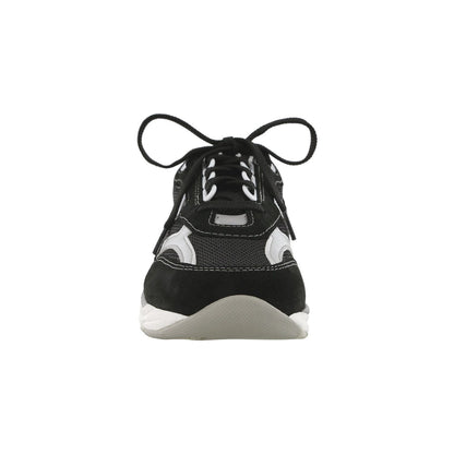 Women's Tour Mesh Lace Up Sneaker in Black / Silver