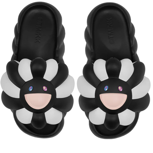 Takashi Murakami Ohana Full-Bloom Slide Black White Pink (Complexcon)