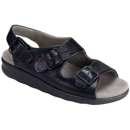 Women's Relaxed Heel Strap Sandal in Black