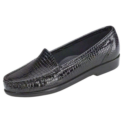 Women's Simplify Slip-On Loafer in Black Croc Wide
