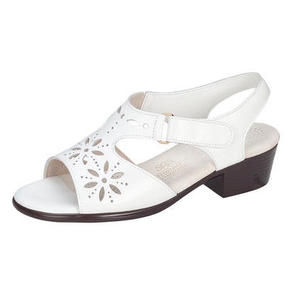 Women's Sunburst Heel Strap Sandal in White