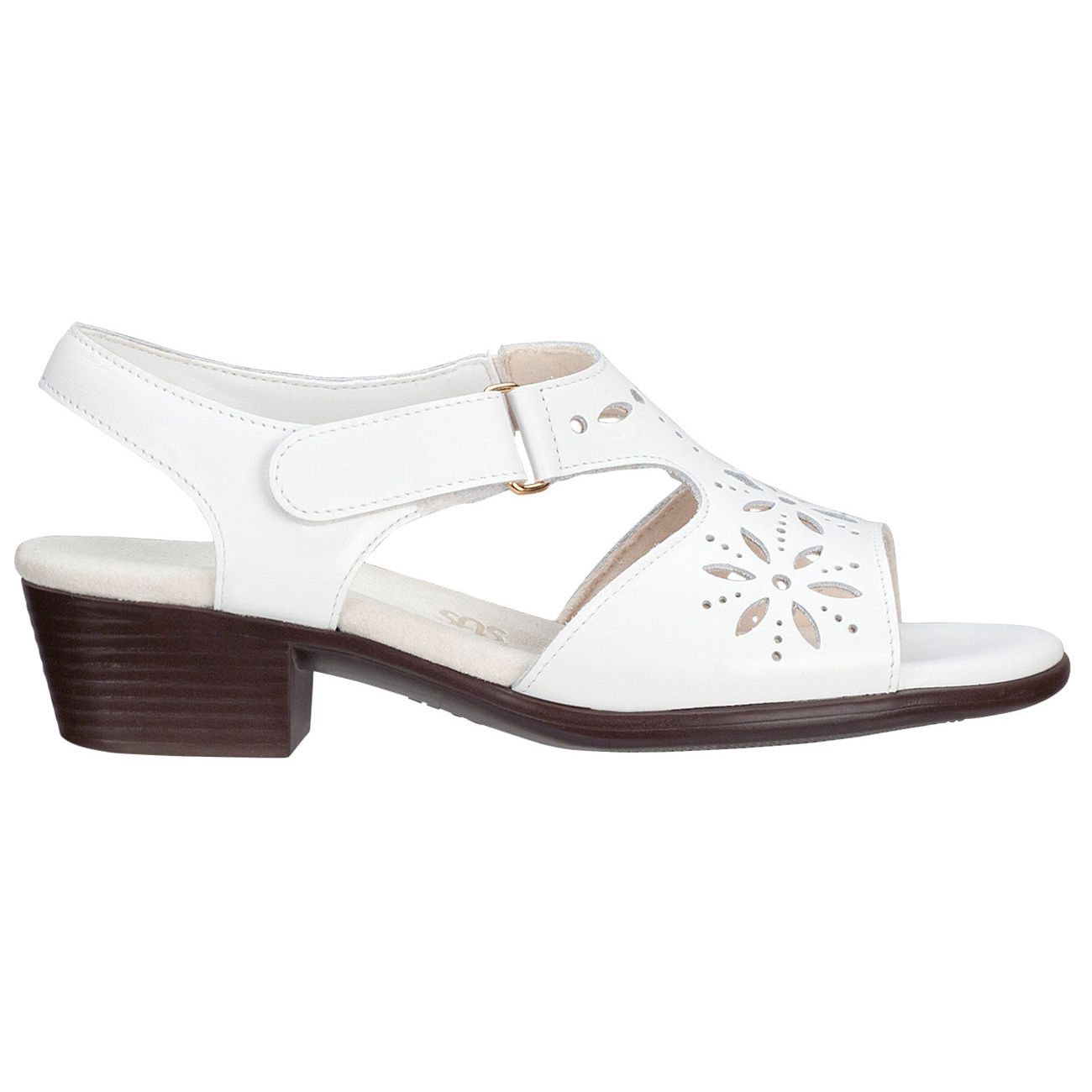 Women's Sunburst Heel Strap Sandal in White
