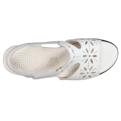 Women's Sunburst Heel Strap Sandal in White