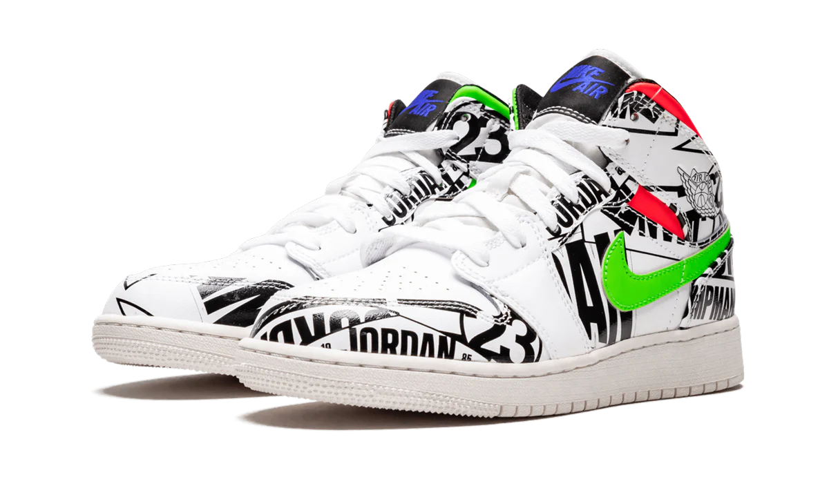 Air Jordan 1 Mid GS "All Over Logos" 554725 143