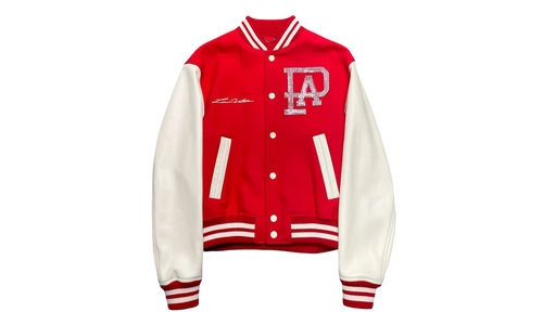 Mix Leather Varsity Jacket "Pharrell Williams - Bright Red/White" 1AFIQJ
