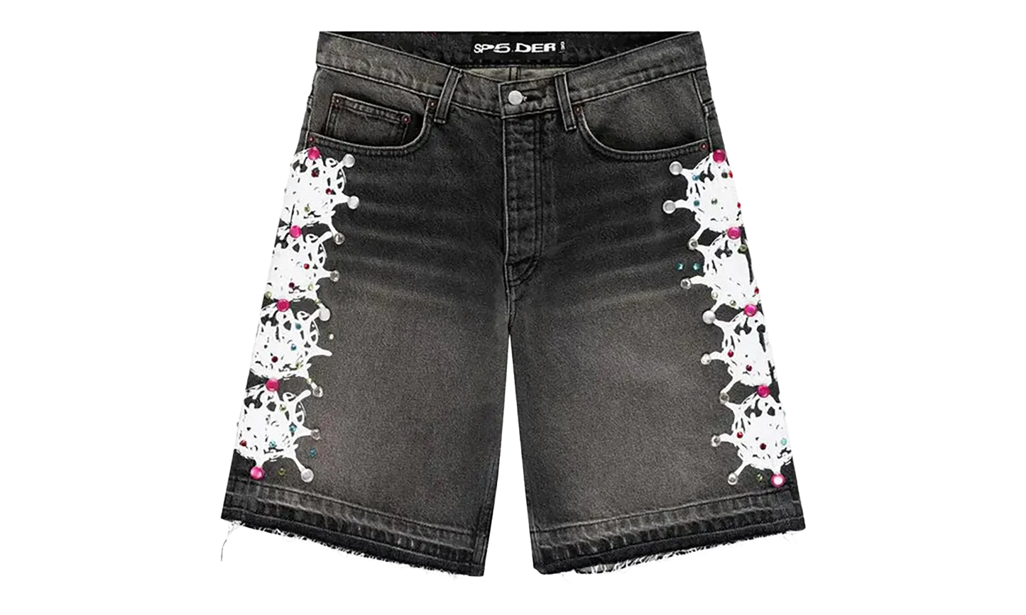 WEB STONE DENIM SHORTS "Black Wash" SP5der96