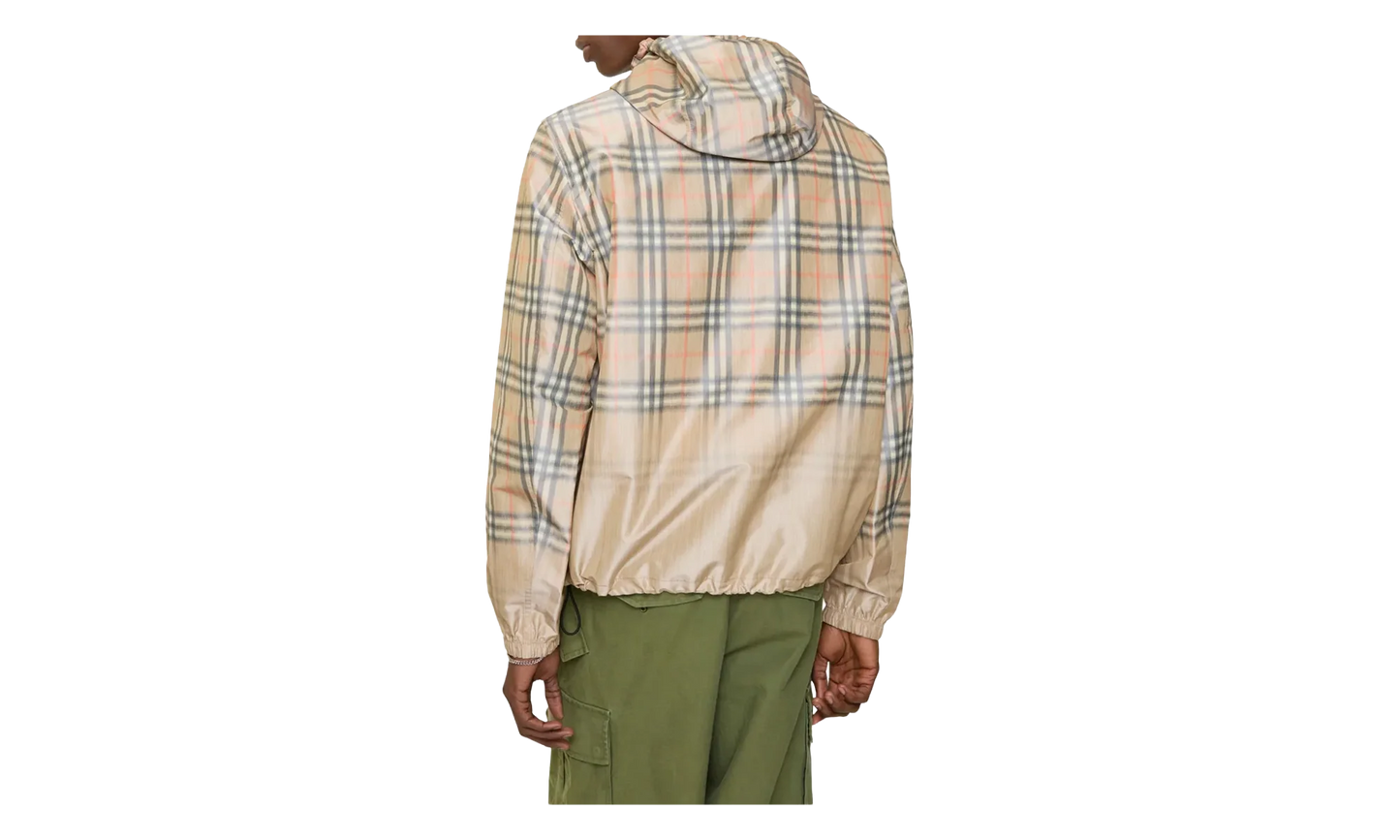 Gradient Check Hooded Jacket "Sand Beige" 8118831