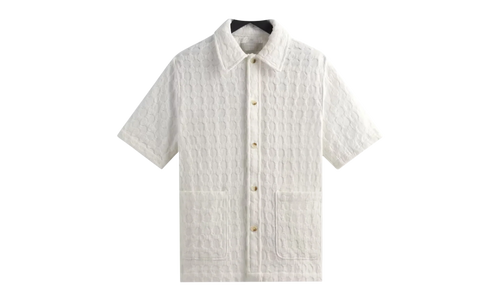 Honeycomb Dobby Boxy Collared Overshirt "White" KITH25