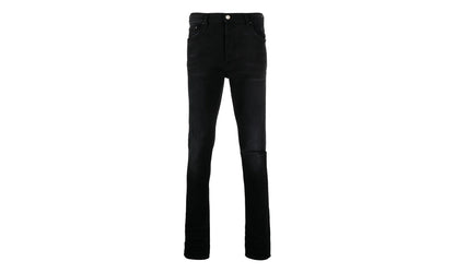 Slit Knee Cotton Denim Jeans "Antique Black" MDS003 003