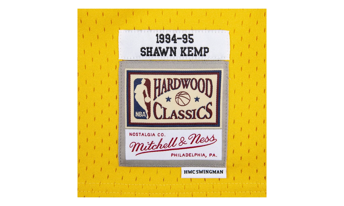 NBA Shawn Kemp Reload Swingman Jersey "1994 Seattle Supersonics - Yellow" SMJYCP19285 SSUYELL94SKE