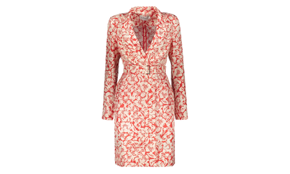 SILK FLORAL WRAP MIDI DRESS "Red" RW DR0013 5615 P23 37