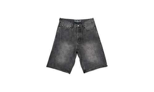 Embossed Jean Shorts "Black" 10049739