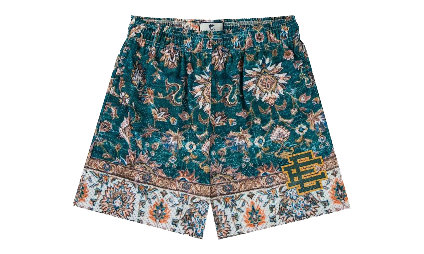 EE Basic Shorts "Rug Print - Green / White" EE186