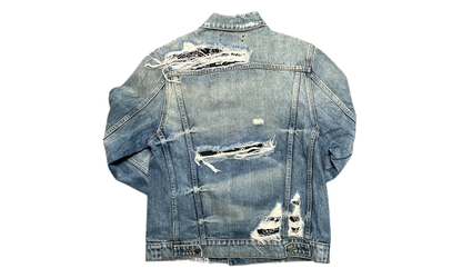 Bandana Distressed Denim Jacket "Indigo Black" ABBDJB