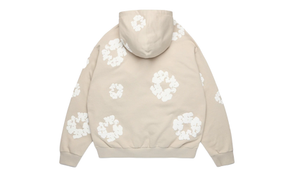Cotton Wreath Zip Hoodie "Cream" DT613