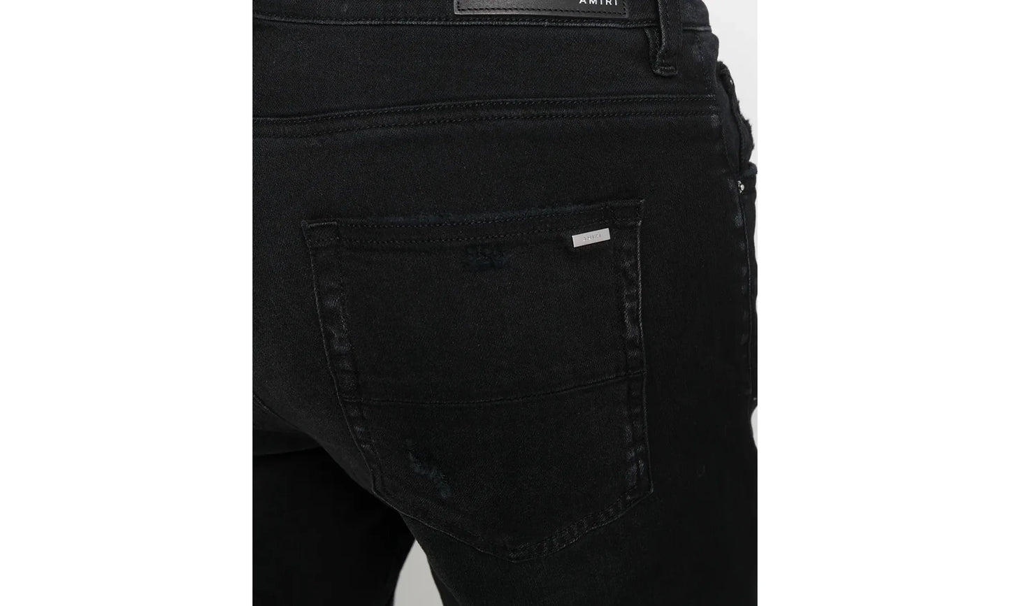 Slit Knee Cotton Denim Jeans "Antique Black" MDS003 003