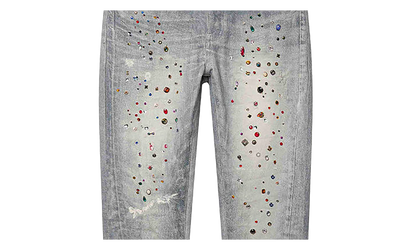 P001 Skinny Jewel Print Denim "Light Indigo" P001 SJWP226