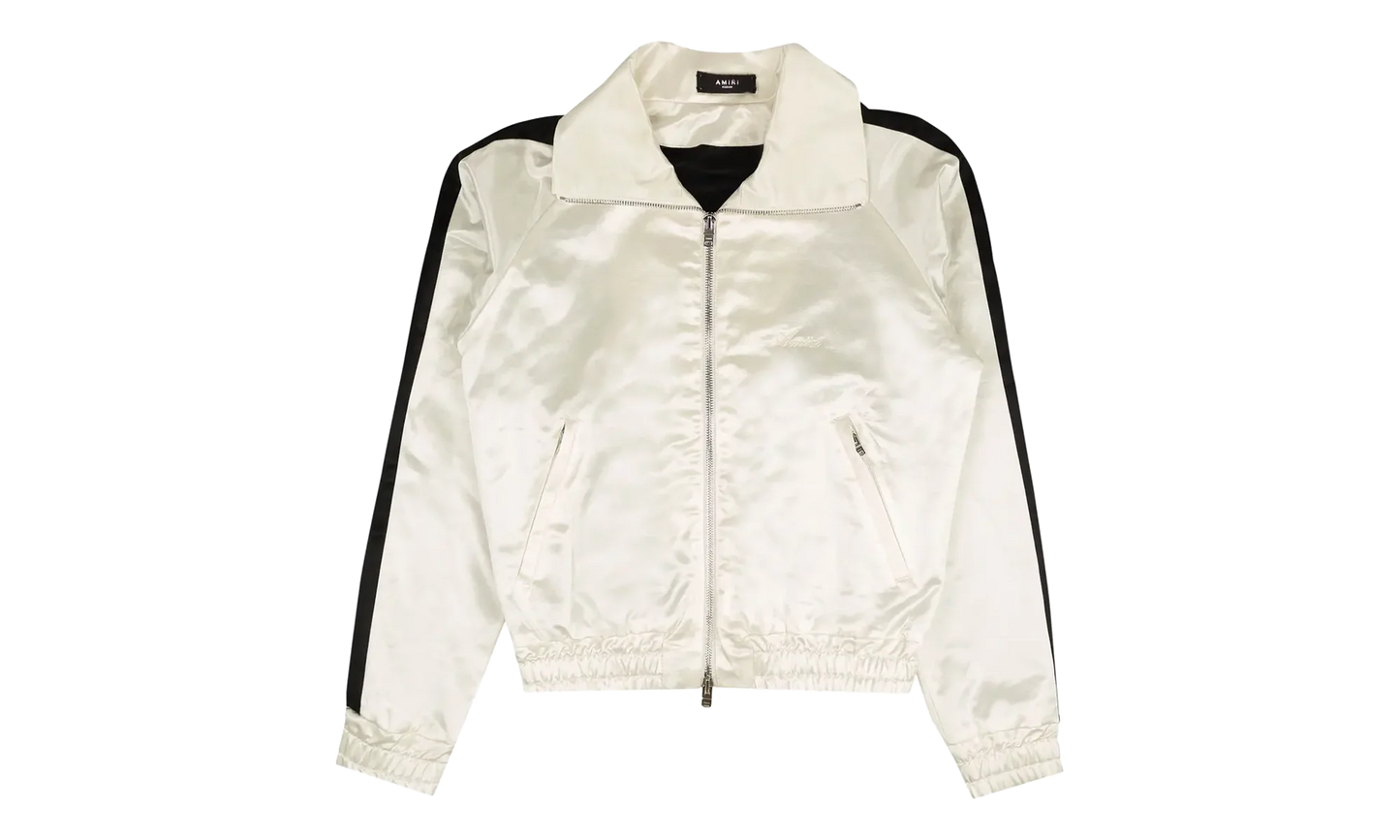 Full Zip Satin Track Jacket "White" MJT001 111 WHIT