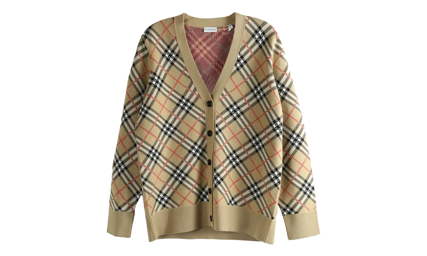 Check Pattern Cardigan WMNS "Sand Beige" 8118365