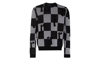 Logo Check Cashmere Crewneck Sweatshirt "Black / White" MKL018 004