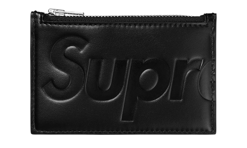 Leather Zip Card Holder "FW25 - Black" SU27093