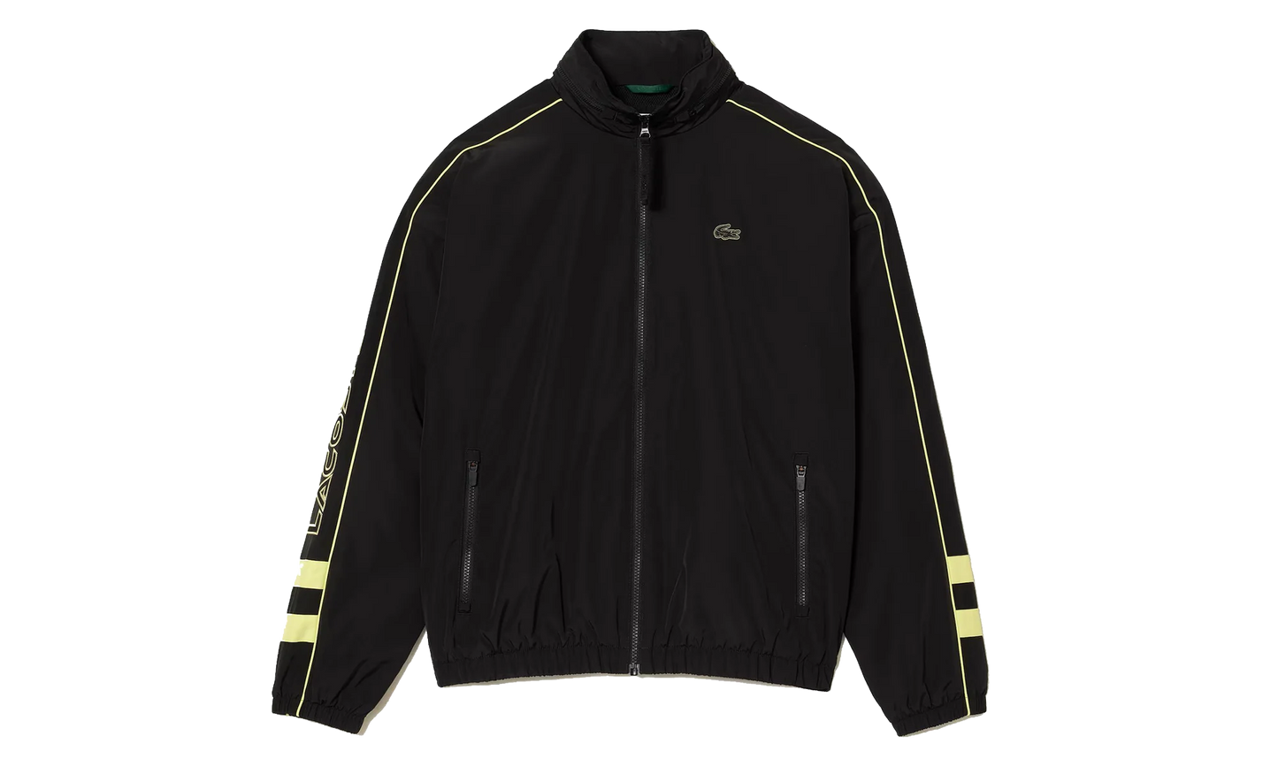 Contrast Water Resistant Zipped Taffeta Jacket "Black / Yellow" BH1607 6TV