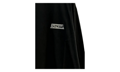 Long-Sleeve Crew Neck Oversized T-Shirt "Faded Washed Black" 850404 TTVL6 1041