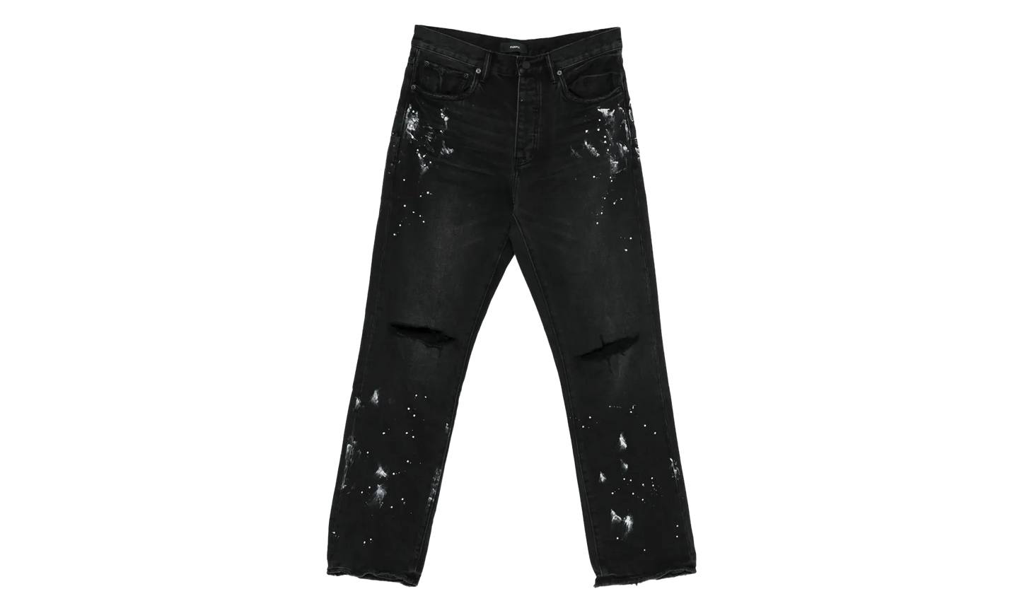Knee Slit Paint Splatters "Black" P011 BRKS526