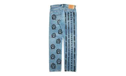 Levi's 501 Virgil Abloh Logo Jeans "Sunroof Of The Horse - Indigo / Black" DT301