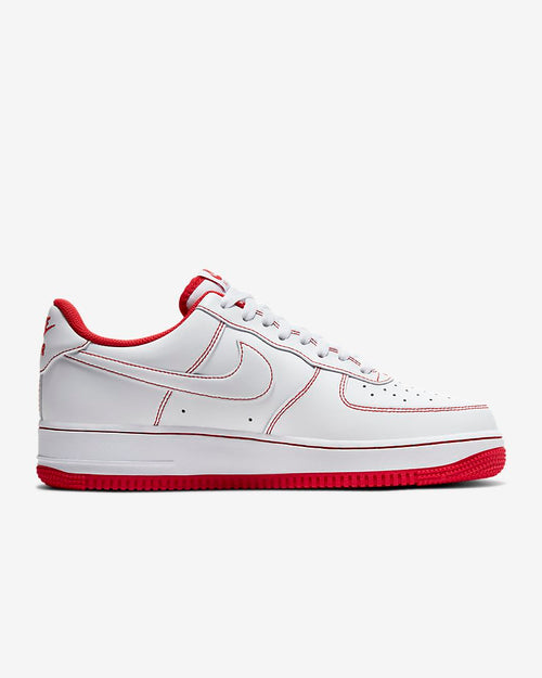 Force 1 '07 White Red Contrast Stitch