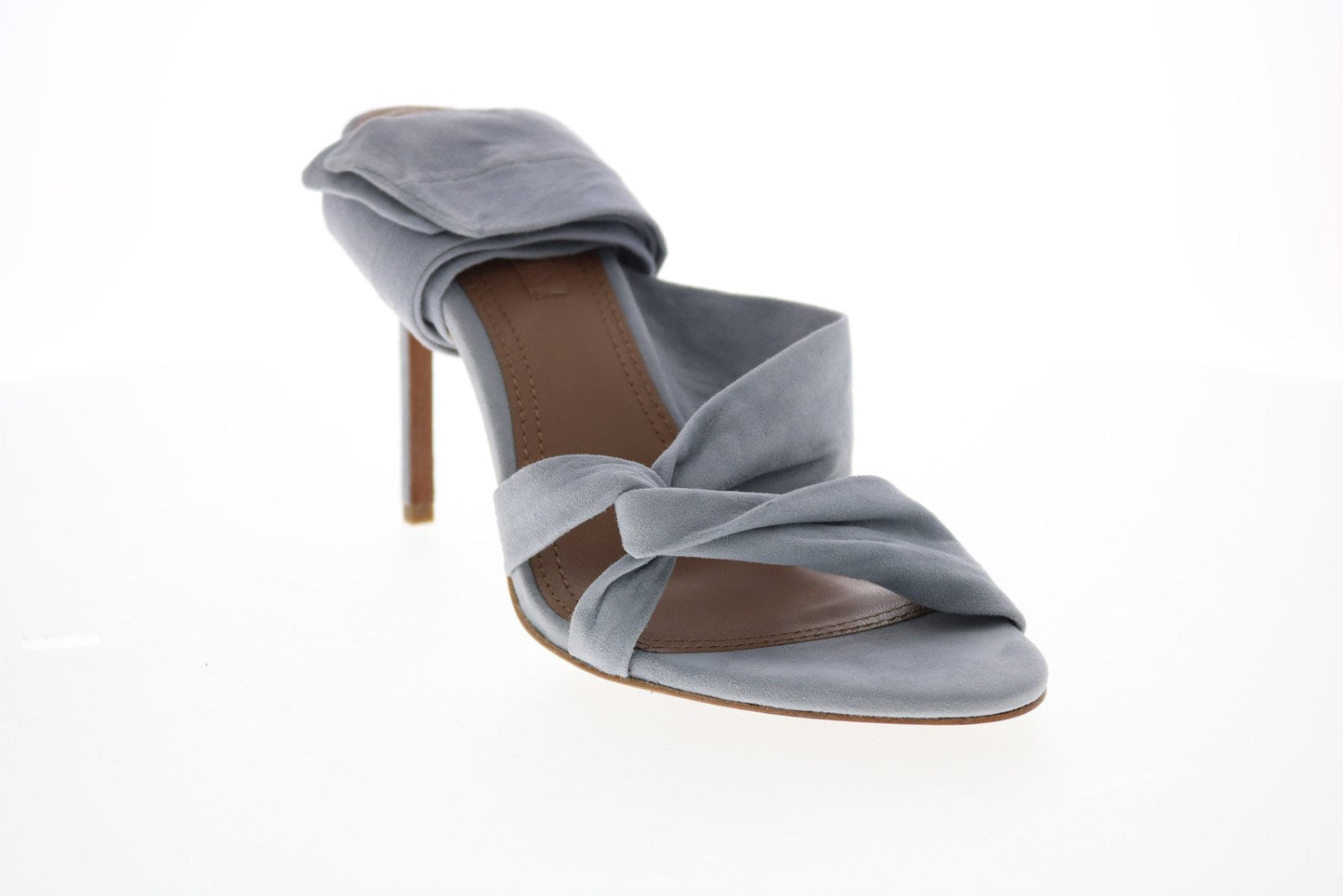 BCBG Max Azria Emma Kidsuede 34AZ123-MST Womens Gray Suede Strap Heels Shoes