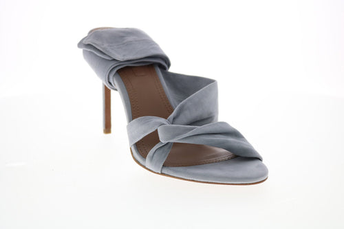 BCBG Max Azria Emma Kidsuede 34AZ123-MST Womens Gray Suede Strap Heels Shoes