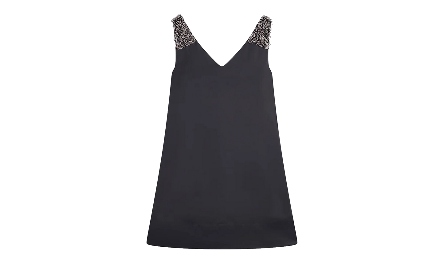 EMBROIDERED V-NECK DRESS "Black" RW DR9014 5584 P23 10