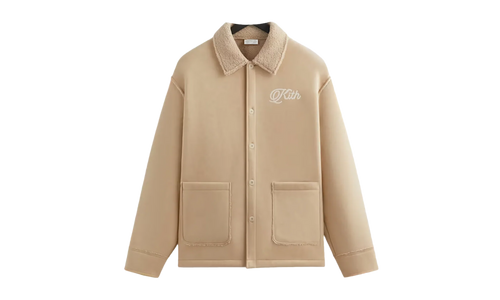Faux Shearling Long Sleeve Boxy Collared Overshirt "Stolid" khm032631 3037