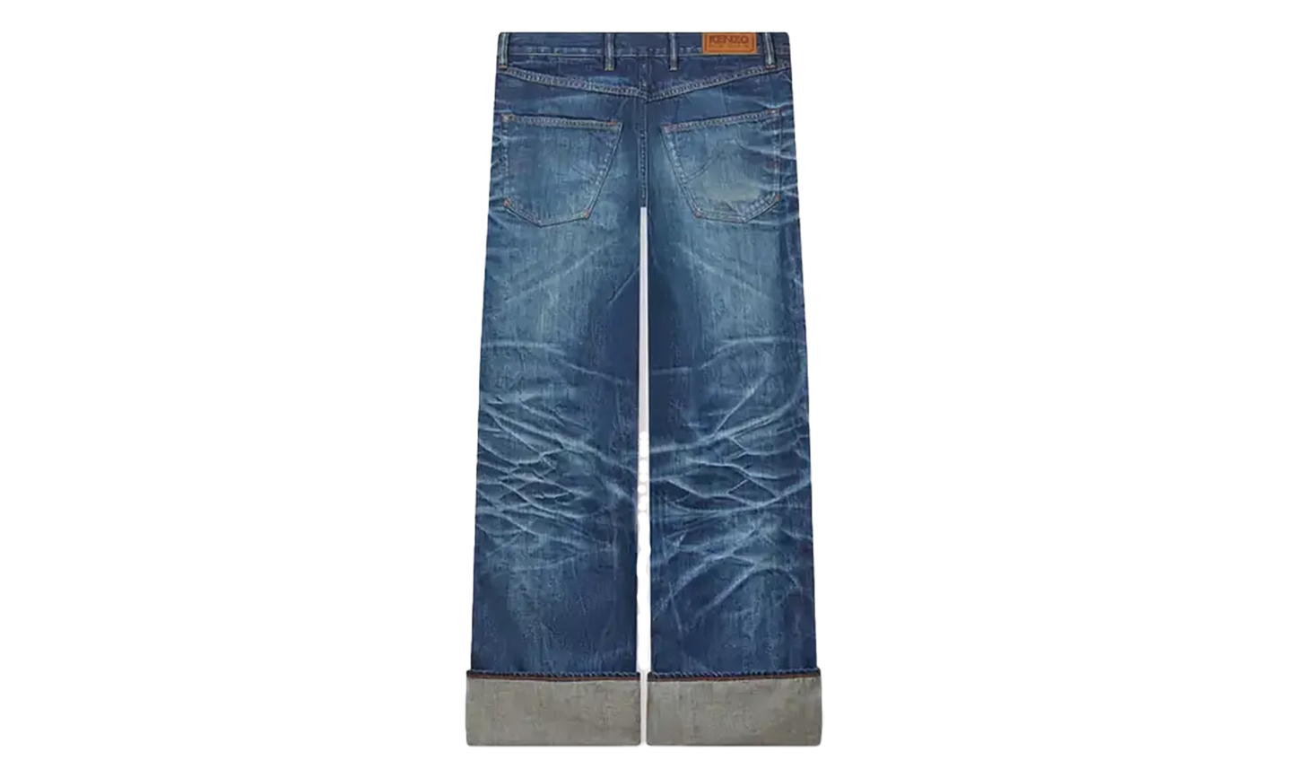Turn Up Wide Fit Jeans "Stone Blue" FF65DP4216I7DY