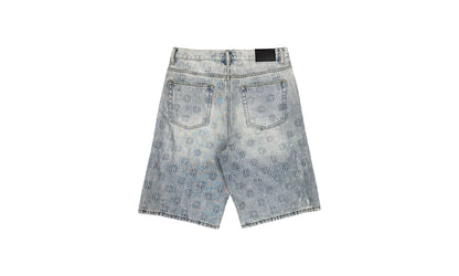 Embossed Jean Shorts "Blue" 10049734