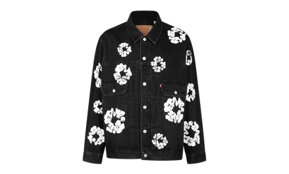 The Cotton Wreath Denim Jacket "Black" DT15