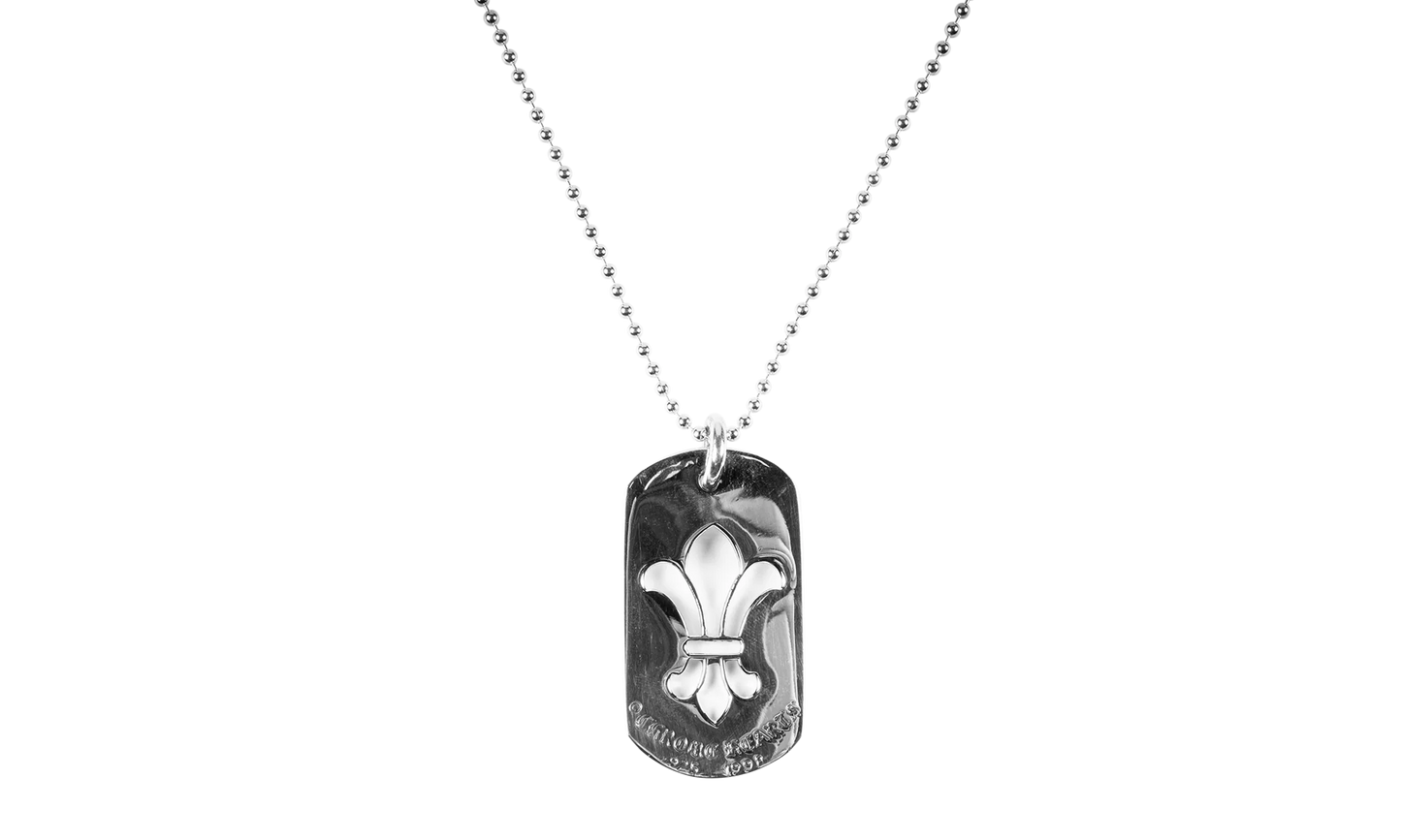 Fleur Dog Tag Pendant "Silver" CHRM0962