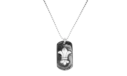 Fleur Dog Tag Pendant "Silver" CHRM0962